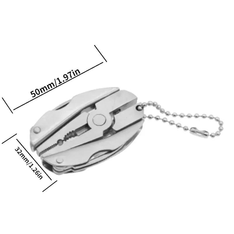 Mini Multi-Tool Keychain – Pliers, Knife & Screwdriver