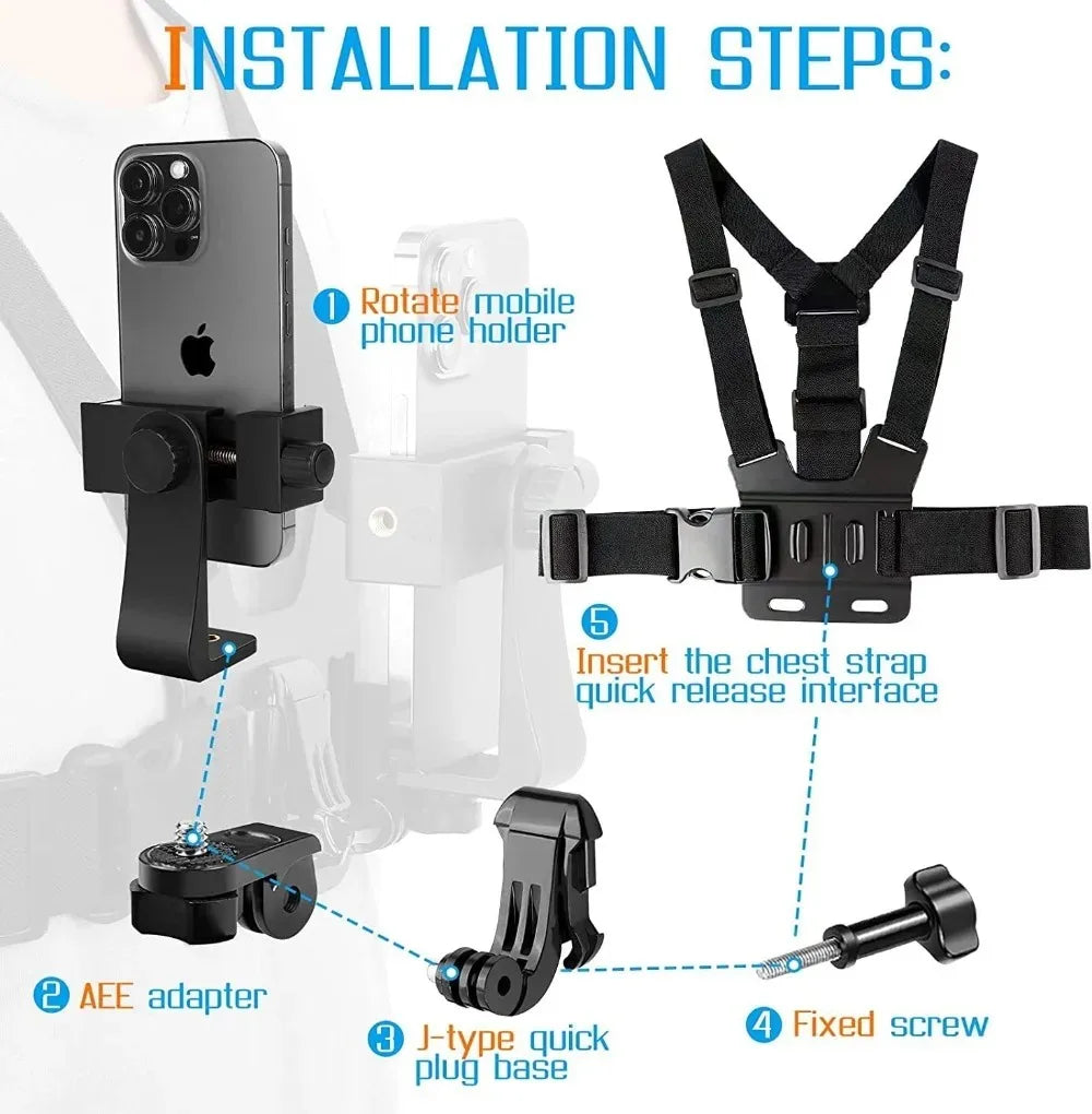Chest Strap Phone Holder – Adjustable & Hands-Free