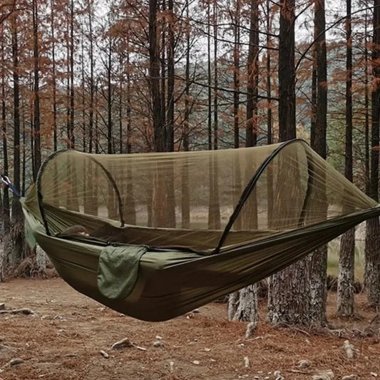 Lightweight Camping Hammock with Mosquito Net – Parachute Fabric, 250x120cm